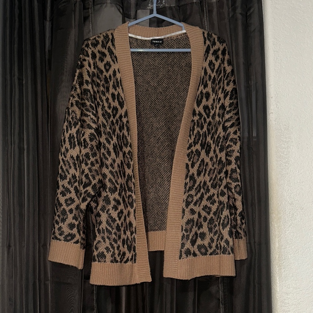 Torrid Leopard Print Cardigan - Brown and Black
